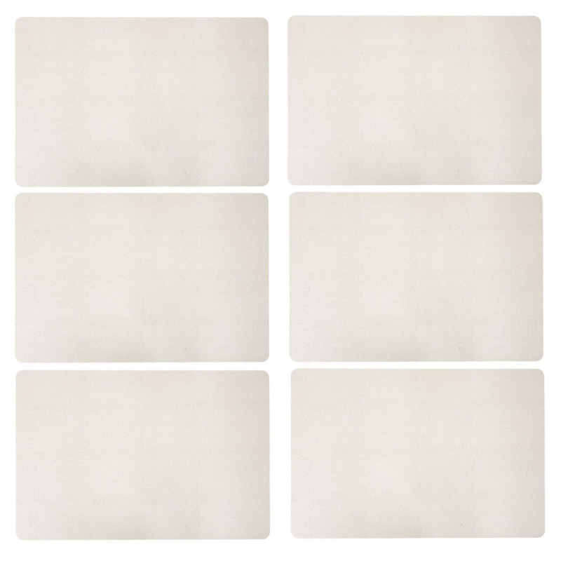 Lot de 6 sets de table effet écailles MIRA - 49 x 33 cm - Crème