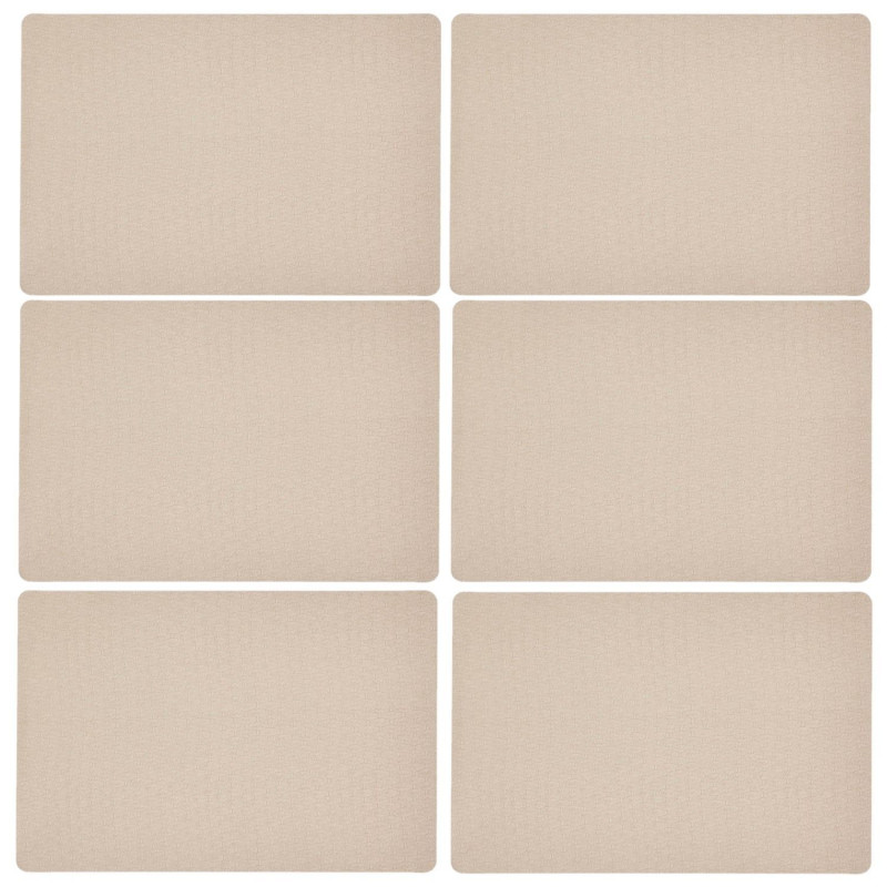 Lot de 6 sets de table effet tressé ELY - 49 x 33 cm - Beige