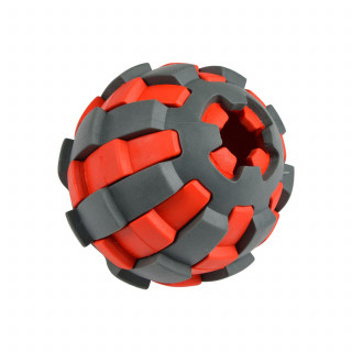 Balle distributeur de croquettes - Noir et rouge