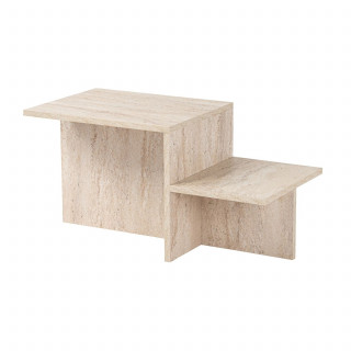Table basse effet travertin HARMONY - Beige