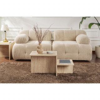 Table basse effet travertin HARMONY - Beige