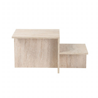 Table basse effet travertin HARMONY - Beige