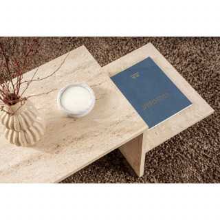 Table basse effet travertin HARMONY - Beige
