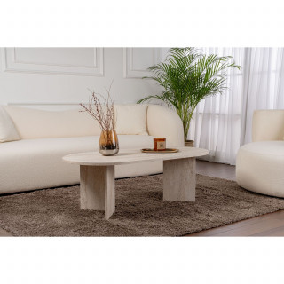 Table basse effet travertin SABLE - Beige
