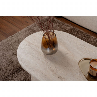 Table basse effet travertin SABLE - Beige