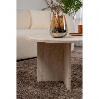Table basse effet travertin SABLE - Beige