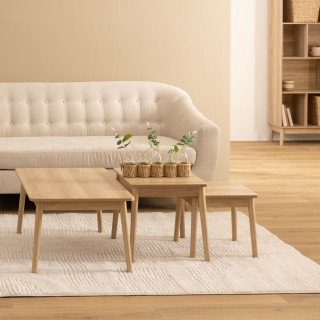 Table basse compacte effet chêne naturel ABANA - Beige