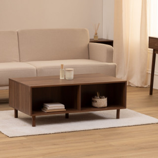 Table basse 2 portes coulissantes effet noyer SLIDY - Marron