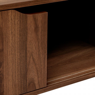 Table basse 2 portes coulissantes effet noyer SLIDY - Marron