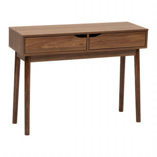 Console 2 tiroirs effet noyer SLIDY - Marron