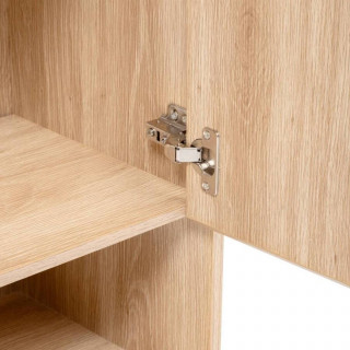 Meuble sous vasque 2 portes et 1 niche effet bois naturel ABANA - Beige