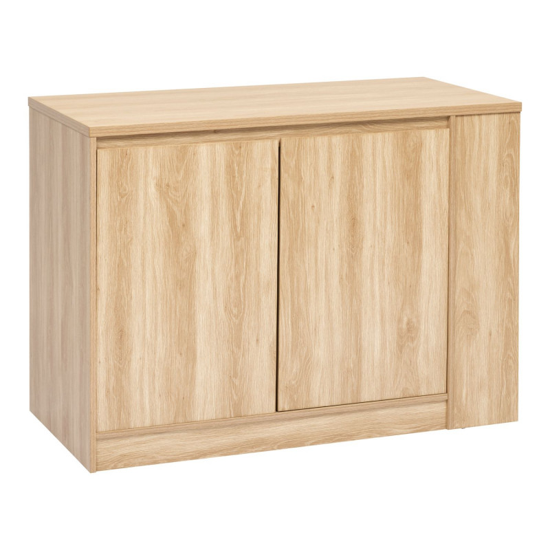 Ilot central 2 portes et 6 niches effet bois naturel ABANA - Beige Ilot central 2 portes et 6 niches effet bois naturel ABANA - Beige