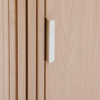 Colonne 1 porte et 2 niches effet bois clair LIORA - Beige