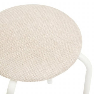 Tabouret d'appoint en métal et tissu chiné FLEXY - Beige