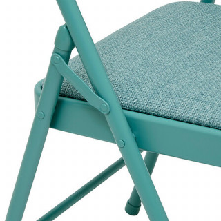 Lot de 4 chaises pliantes en tissu chiné FLEXY - Vert