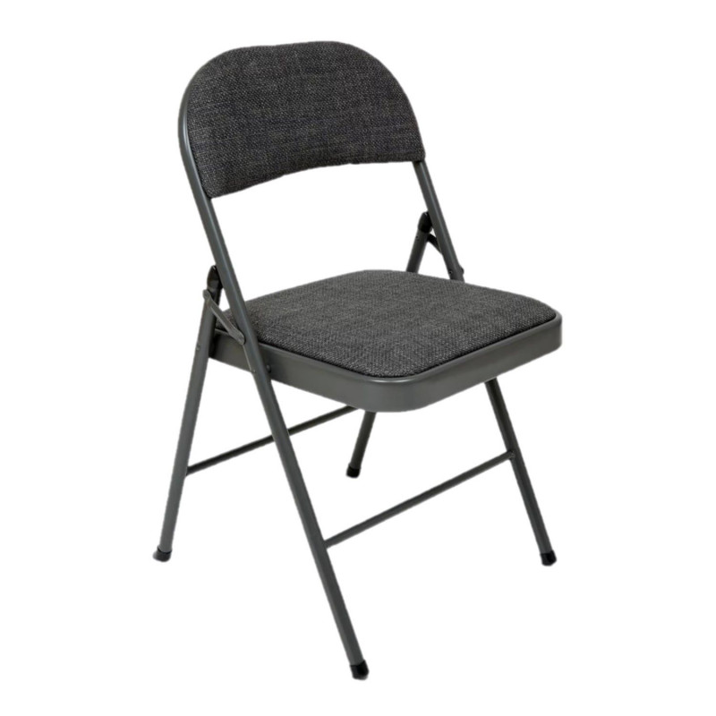 Chaise pliante en tissu chiné FLEXY - Gris Chaise pliante en tissu chiné FLEXY - Gris