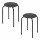 Lot de 2 tabourets d'appoint en métal et tissu chiné FLEXY - Gris foncé
