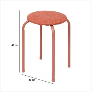 Lot de 2 tabourets d'appoint en métal et tissu chiné FLEXY - Sienne
