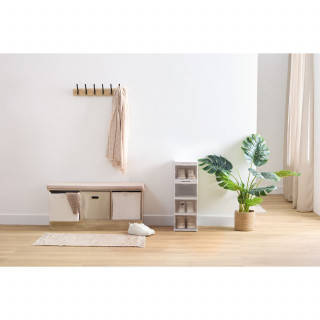 Lot de 2 boîtes de rangement ARCHE - L. 31 x l. 31 x H. 31 cm - Beige