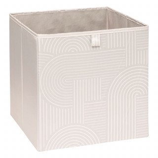 Lot de 6 boîtes de rangement ARCHE - L. 31 x l. 31 x H. 31 cm - Beige