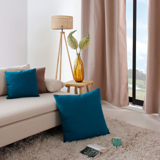 Coussin déhoussable en coton PANAMA - 60 x 60 cm - Bleu canard