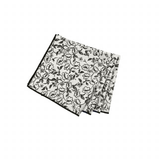 Lot de 4 serviettes de table écrues avec lignes noires LINETTE - 40 x 40 cm