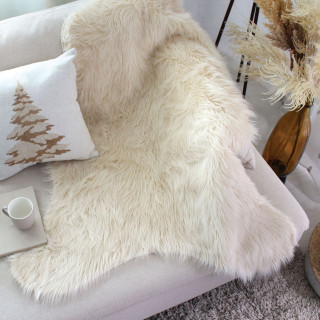 Jeté duveteux EBENE - 90 x 120 cm - Ecru