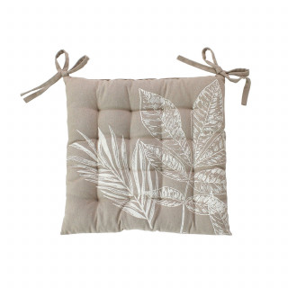 Galette de chaise en coton recyclée NATURA - 38 x 38 cm - Naturel