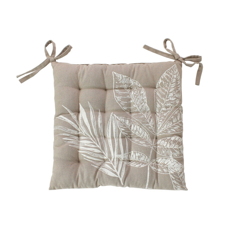 Galette de chaise en coton recyclée NATURA - 38 x 38 cm - Naturel