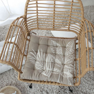 Galette de chaise en coton recyclée NATURA - 38 x 38 cm - Naturel