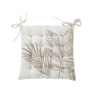 Galette de chaise en coton recyclée NATURA - 38 x 38 cm - Ecru