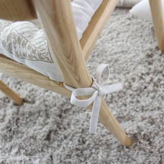 Galette de chaise en coton recyclée NATURA - 38 x 38 cm - Ecru