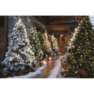 Sapin de Noël artificiel floqué FROSTY - H. 180 cm - Blanc