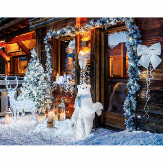 Sapin de Noël artificiel floqué FROSTY - H. 180 cm - Blanc