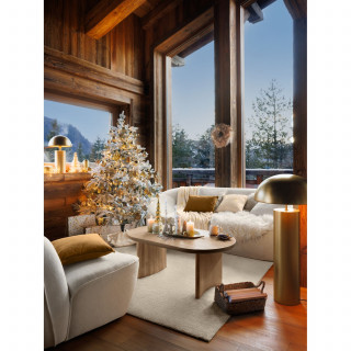 Sapin de Noël artificiel floqué FROSTY - H. 180 cm - Blanc