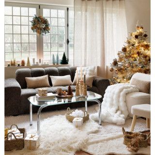 Sapin de Noël artificiel floqué FROSTY - H. 180 cm - Blanc