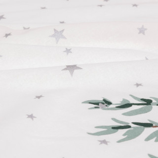 Nappe de Noël rectangulaire motifs branches et étoiles - 140 x 360 cm