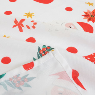 Nappe de Noël rectangulaire antitache motif Père Noël - 140 x 360 cm