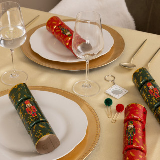 Lot de 6 crackers imprimés Casse-Noisette - Rouge et vert