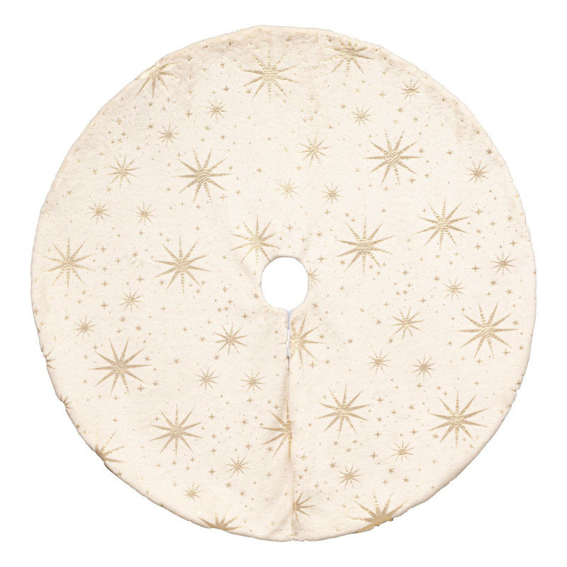 Tapis pour sapin de Noël motifs étoiles dorées - Diam 90 cm