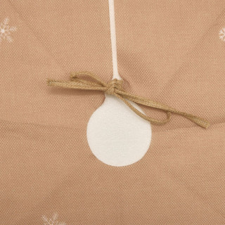 Tapis pour sapin de Noël effet jute Père Noël - Diam 90 cm - Beige