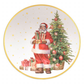 Lot de 12 assiettes de présentation PÈRE NOËL - Blanc