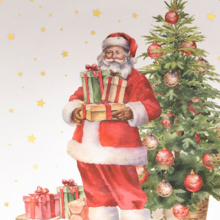 Lot de 12 assiettes de présentation PÈRE NOËL - Blanc