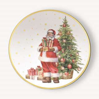 Lot de 12 assiettes de présentation PÈRE NOËL - Blanc