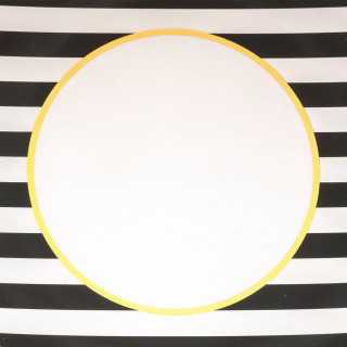 Lot de 12 assiettes de présentation RAYURES - Noir et blanc
