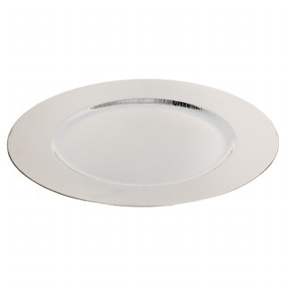 Lot de 12 assiettes de présentation effet bois - Argent