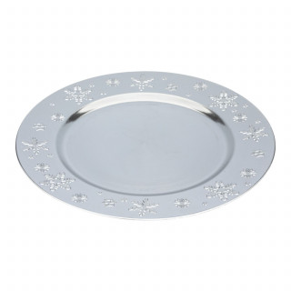 Lot de 12 assiettes de présentation FLOCON - Argent