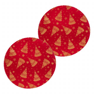 Lot de 2 sets de table en velours SAPIN - Rouge