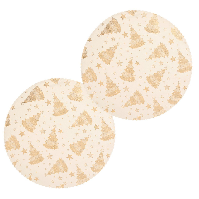 Lot de 2 sets de table en velours SAPIN - Or