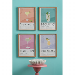 Affiche encadrée COCKTAIL - 31,5 x 41,5 cm - Bleu clair Affiche encadrée COCKTAIL - 31,5 x 41,5 cm - Bleu clair